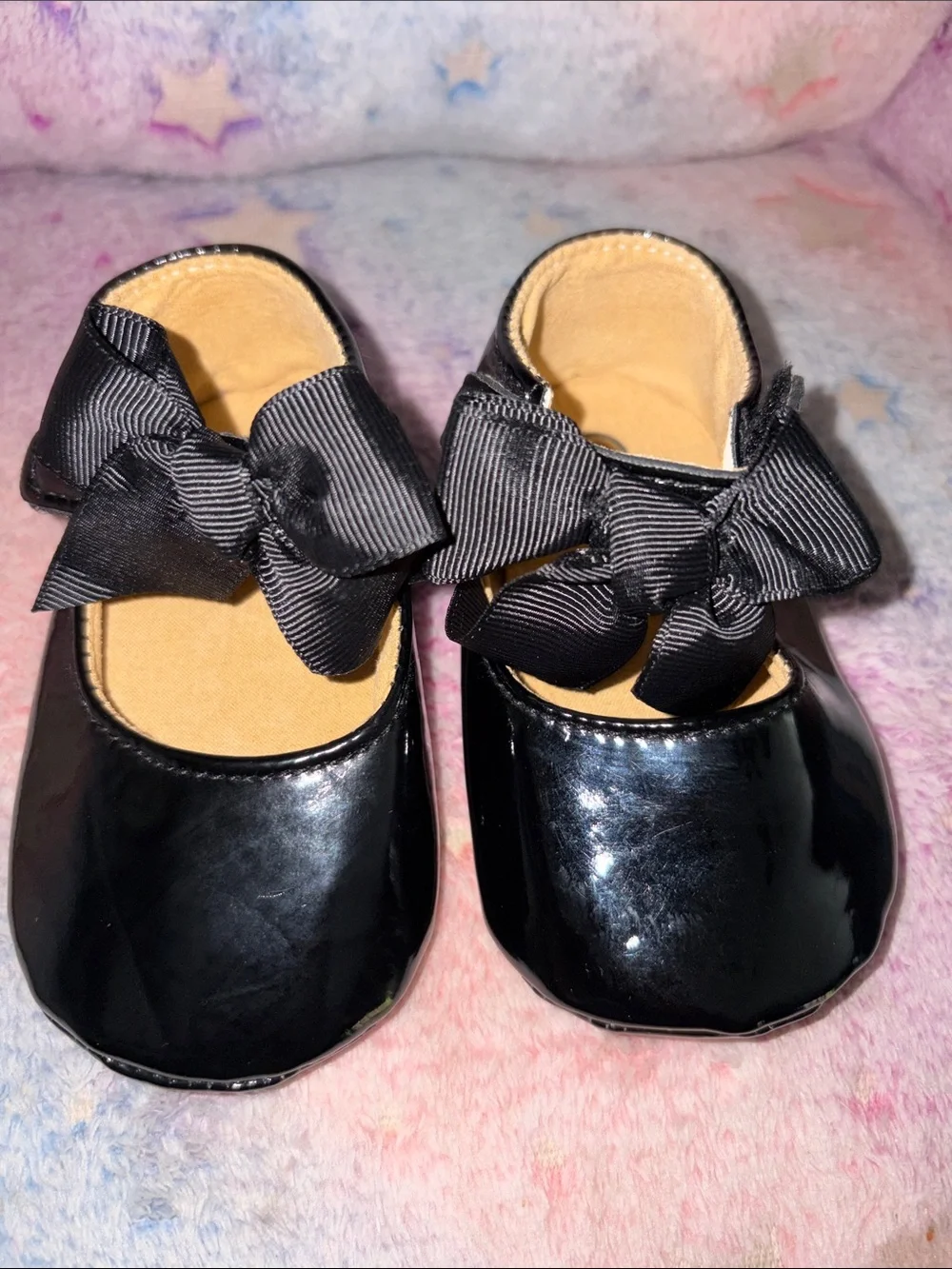Baby Girls Black Bow Mary Jane Shoes